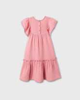 Vestido Bordado Flores Rosa Zippy Detalle